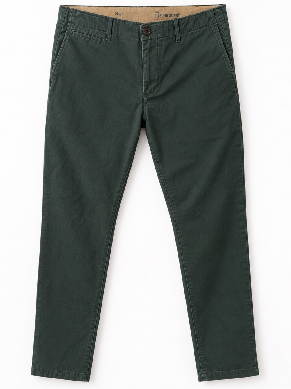GAP Men's Lived-In Skinny Chinos - Forest Green